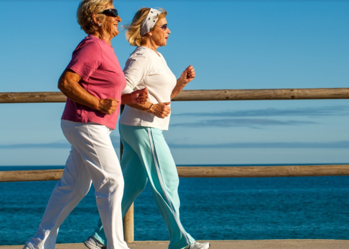 Two women running to lose weight