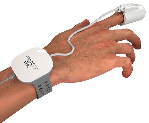 WatchPAT home Sleep Apnoea test on hand | SleepTest.co.uk