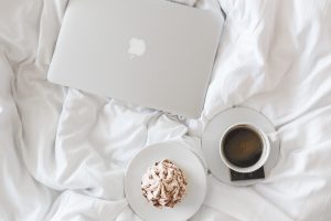 Laptop and coffee